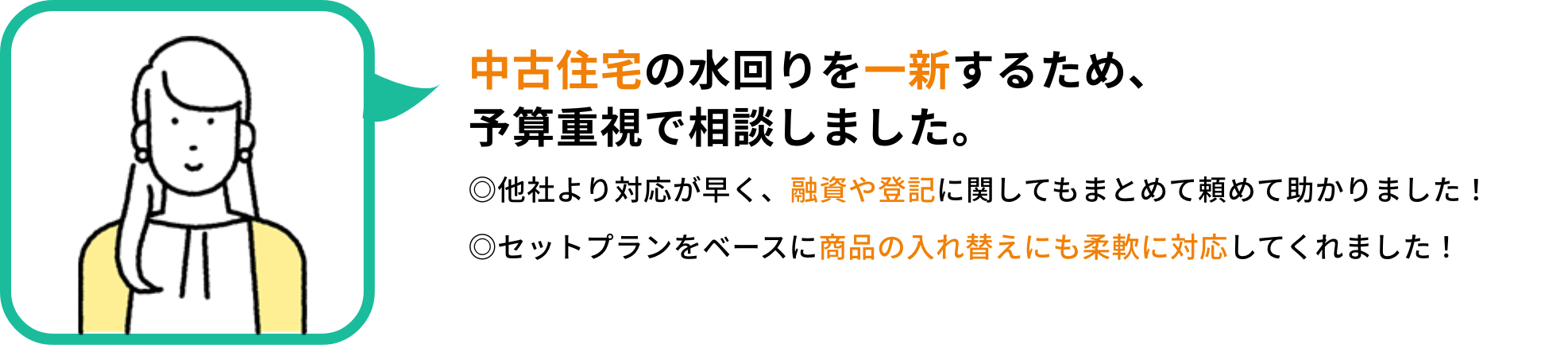 中古住宅の水回りを一新するため、予算重視で相談しました