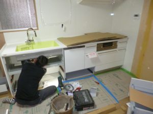 Ｉ様邸キッチン組立工事③