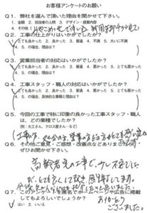 京都市上京区Ｎ様よりアンケートのご回答いただきました！